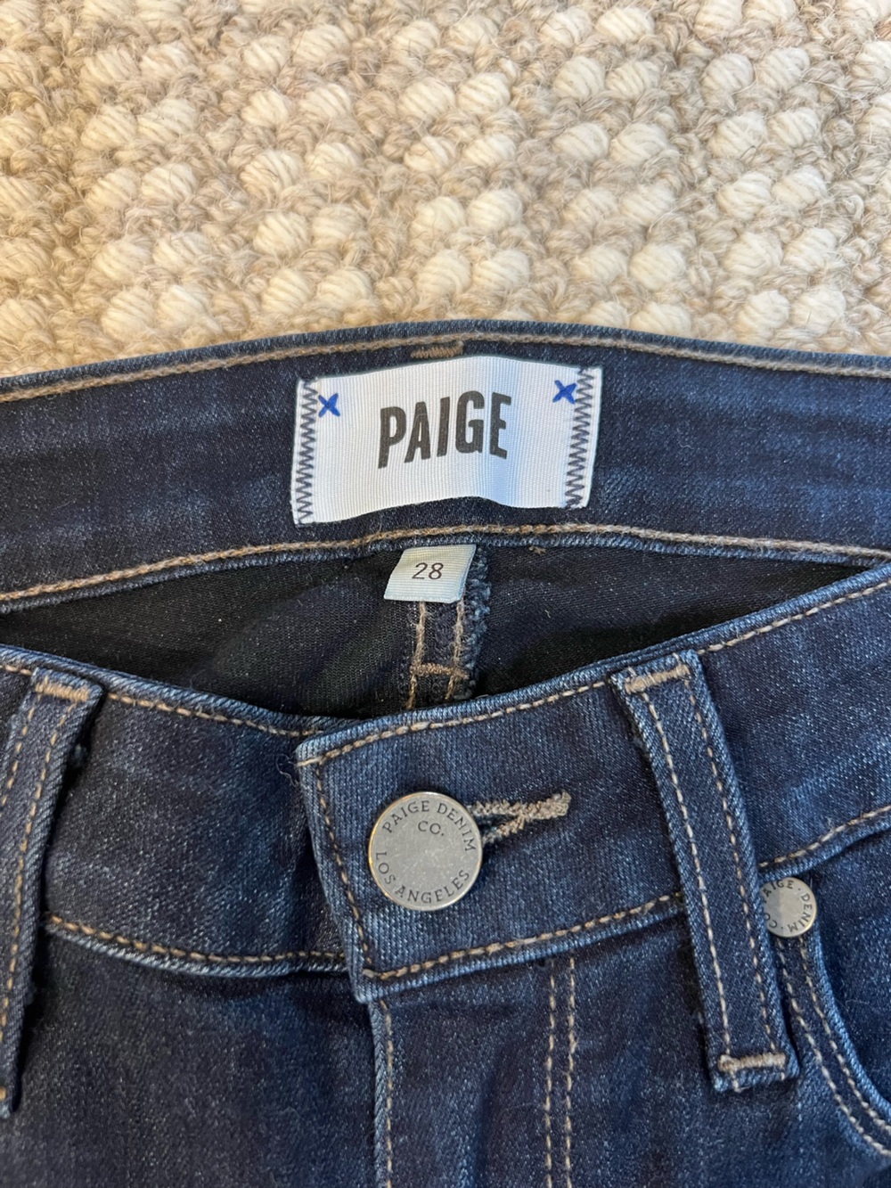 PAIGE Midnight Blue Cropped Skinny Jeans - Women's Dark Indigo Denim - Picture 4 of 6